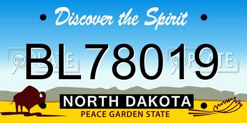 BL78019 North Dakota License Plate