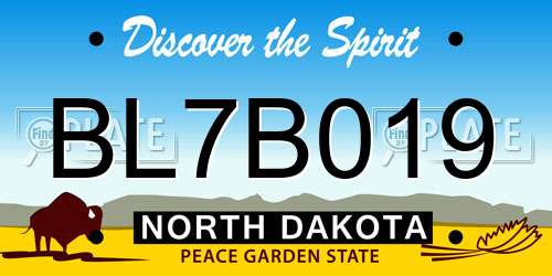 BL7B019 North Dakota License Plate