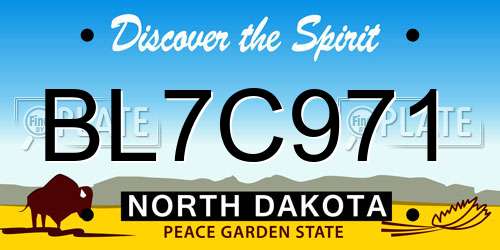 BL7C971 North Dakota License Plate