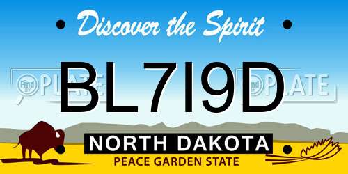 BL7I9D North Dakota License Plate