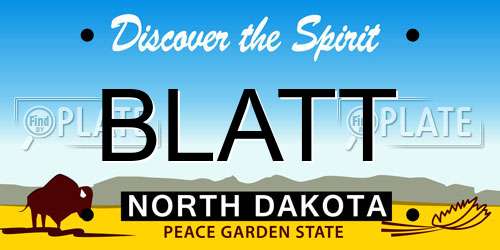BLATT North Dakota License Plate