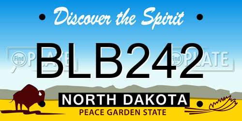 BLB242 North Dakota License Plate