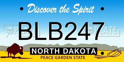BLB247 North Dakota License Plate