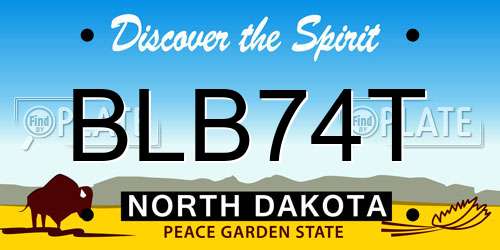 BLB74T North Dakota License Plate