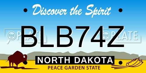 BLB74Z North Dakota License Plate