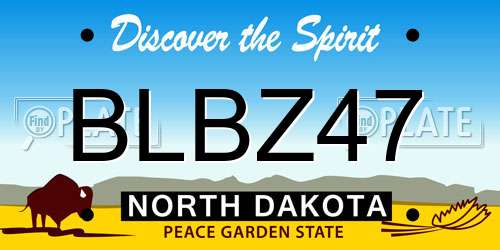 BLBZ47 North Dakota License Plate