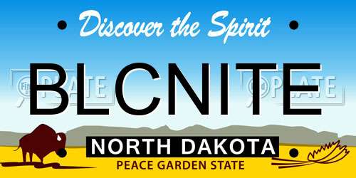 BLCNITE North Dakota License Plate