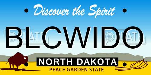 BLCWIDO North Dakota License Plate