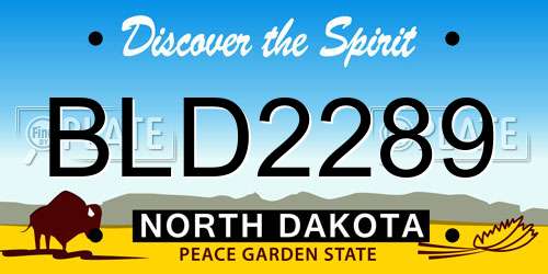 BLD2289 North Dakota License Plate