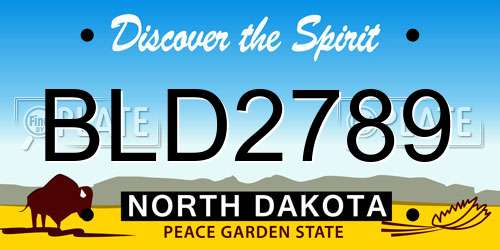 BLD2789 North Dakota License Plate