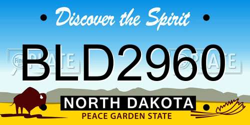 BLD2960 North Dakota License Plate