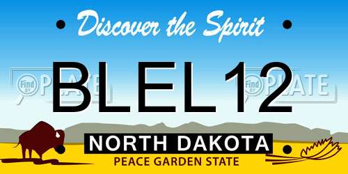 BLEL12 North Dakota License Plate