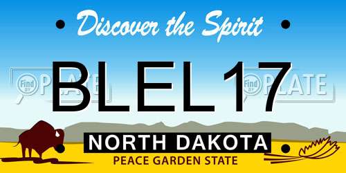 BLEL17 North Dakota License Plate
