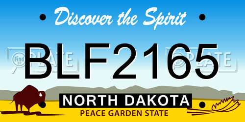 BLF2165 North Dakota License Plate