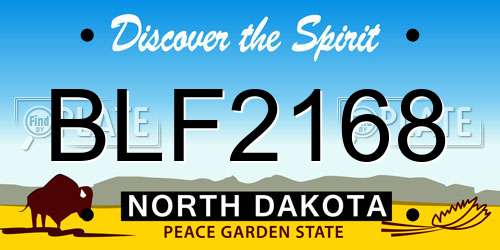 BLF2168 North Dakota License Plate