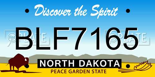 BLF7165 North Dakota License Plate
