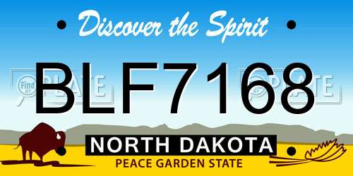 BLF7168 North Dakota License Plate