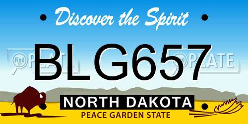 BLG657 North Dakota License Plate