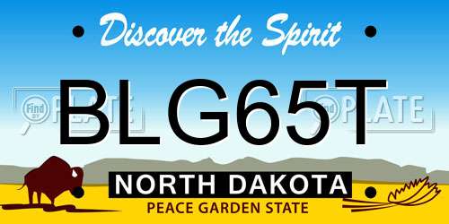 BLG65T North Dakota License Plate
