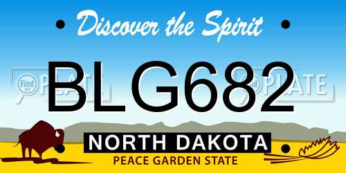 BLG682 North Dakota License Plate
