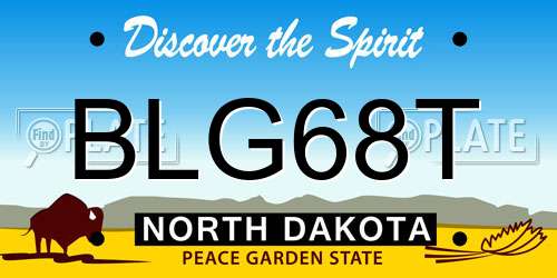 BLG68T North Dakota License Plate