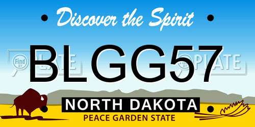 BLGG57 North Dakota License Plate
