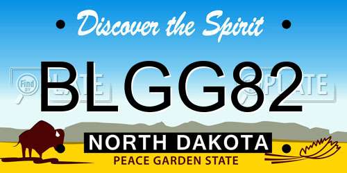 BLGG82 North Dakota License Plate