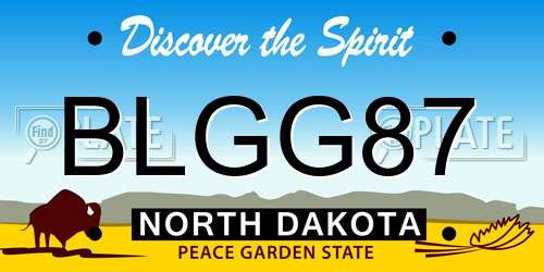 BLGG87 North Dakota License Plate