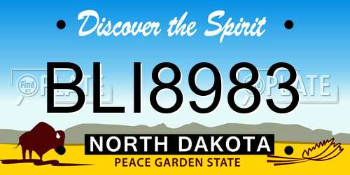 BLI8983 North Dakota License Plate
