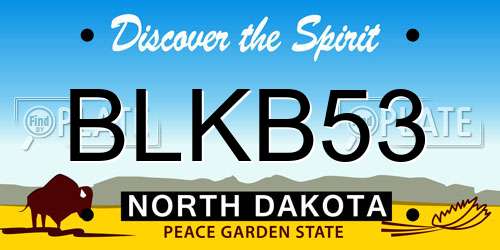 BLKB53 North Dakota License Plate