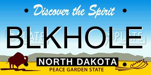 BLKHOLE North Dakota License Plate