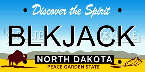 BLKJACK North Dakota License Plate
