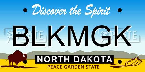 BLKMGK North Dakota License Plate