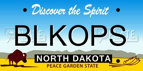 BLKOPS North Dakota License Plate