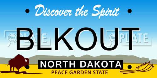BLKOUT North Dakota License Plate