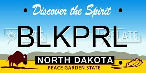 BLKPRL North Dakota License Plate