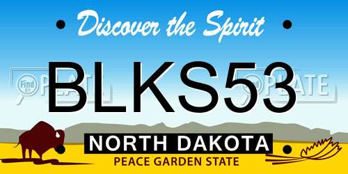 BLKS53 North Dakota License Plate