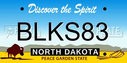 BLKS83 North Dakota License Plate