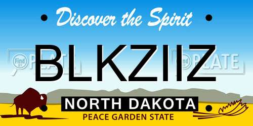 BLKZIIZ North Dakota License Plate