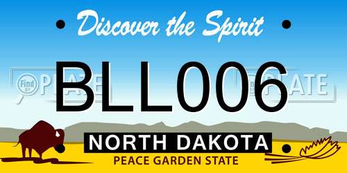 BLL006 North Dakota License Plate