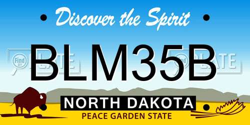 BLM35B North Dakota License Plate