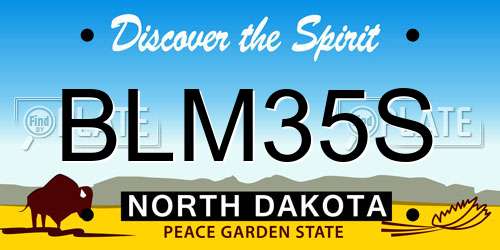 BLM35S North Dakota License Plate