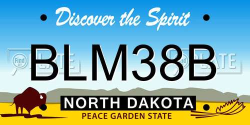 BLM38B North Dakota License Plate