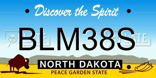 BLM38S North Dakota License Plate