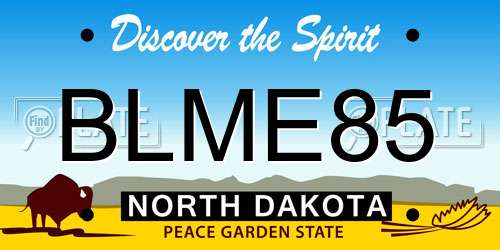 BLME85 North Dakota License Plate