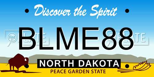 BLME88 North Dakota License Plate