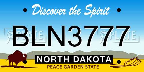 BLN3777 North Dakota License Plate
