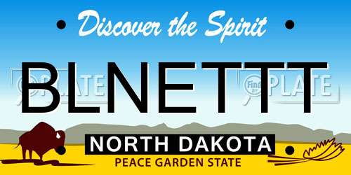 BLNETTT North Dakota License Plate