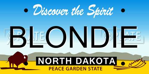 BLONDIE North Dakota License Plate