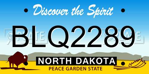 BLQ2289 North Dakota License Plate